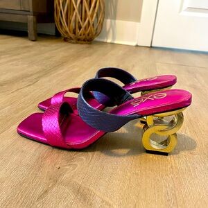 Exé gold metal heels